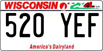 WI license plate 520YEF