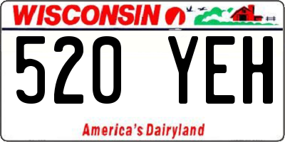 WI license plate 520YEH