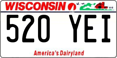WI license plate 520YEI
