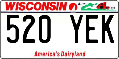 WI license plate 520YEK