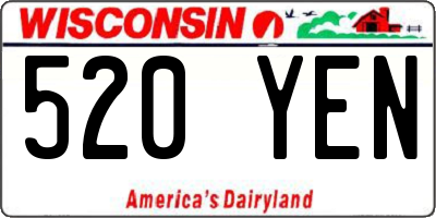 WI license plate 520YEN