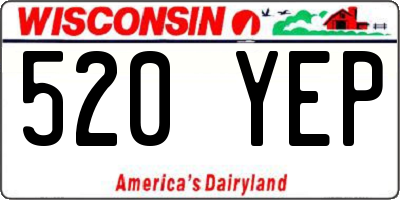 WI license plate 520YEP