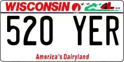 WI license plate 520YER
