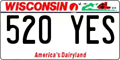 WI license plate 520YES