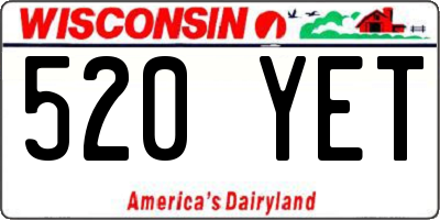 WI license plate 520YET