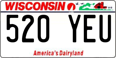 WI license plate 520YEU