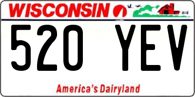 WI license plate 520YEV