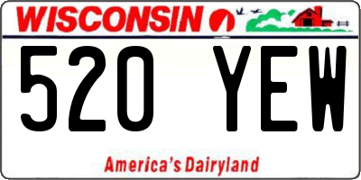 WI license plate 520YEW