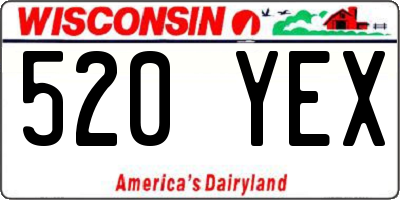 WI license plate 520YEX