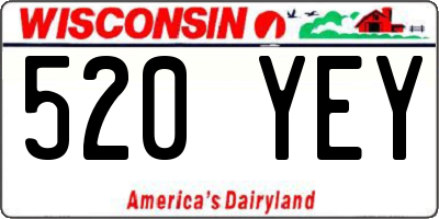WI license plate 520YEY