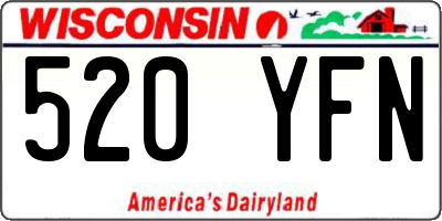 WI license plate 520YFN