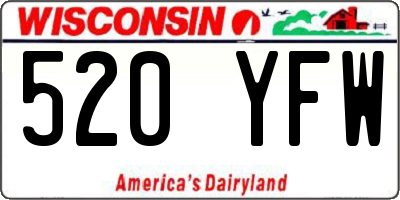 WI license plate 520YFW