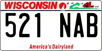 WI license plate 521NAB