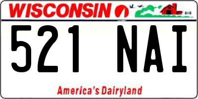 WI license plate 521NAI