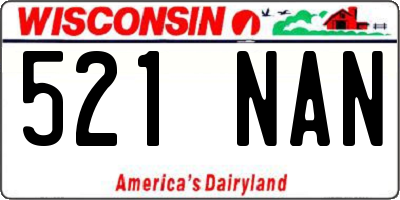 WI license plate 521NAN