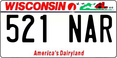 WI license plate 521NAR