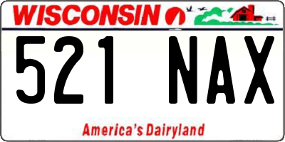 WI license plate 521NAX