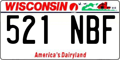 WI license plate 521NBF