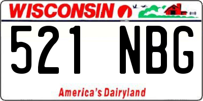 WI license plate 521NBG