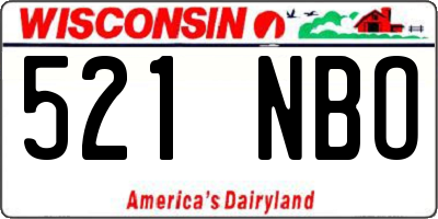 WI license plate 521NBO