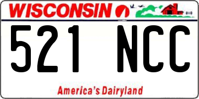 WI license plate 521NCC