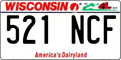 WI license plate 521NCF