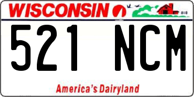 WI license plate 521NCM