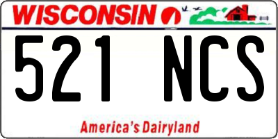 WI license plate 521NCS