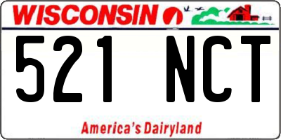 WI license plate 521NCT