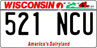 WI license plate 521NCU