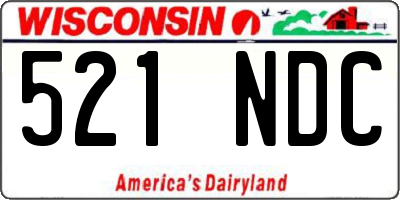 WI license plate 521NDC