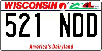 WI license plate 521NDD