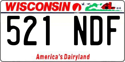 WI license plate 521NDF