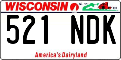 WI license plate 521NDK