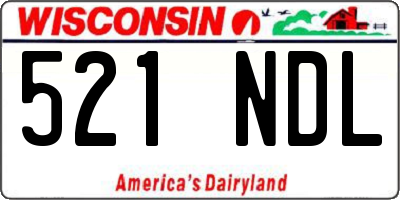 WI license plate 521NDL