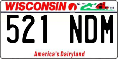 WI license plate 521NDM