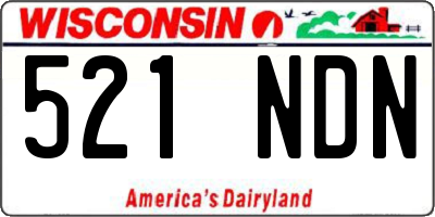 WI license plate 521NDN