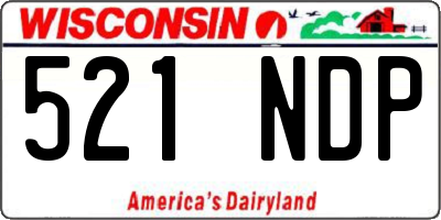 WI license plate 521NDP