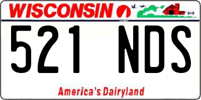 WI license plate 521NDS