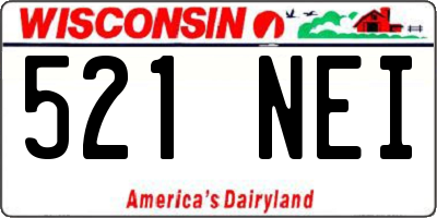 WI license plate 521NEI