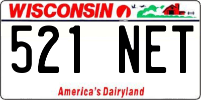 WI license plate 521NET