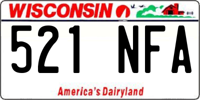 WI license plate 521NFA