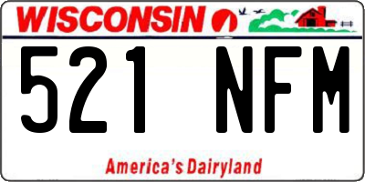 WI license plate 521NFM