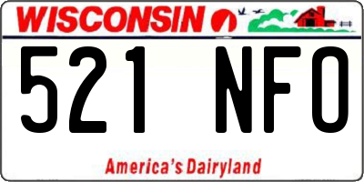 WI license plate 521NFO
