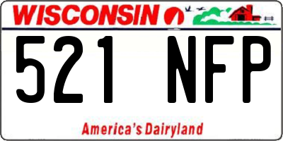 WI license plate 521NFP