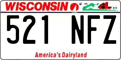 WI license plate 521NFZ