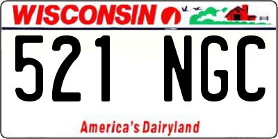 WI license plate 521NGC