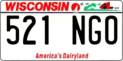 WI license plate 521NGO