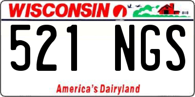 WI license plate 521NGS