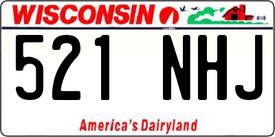 WI license plate 521NHJ